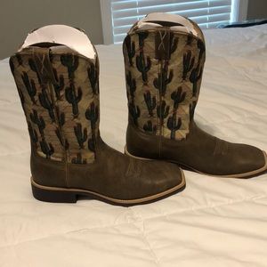 Twisted X Boots, size 10/B women’s, cactus brown leather, Square toe boots
